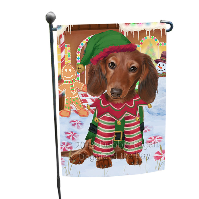 Christmas Gingerbread House Candyfest Dachshund Dog Garden Flag GFLG56779
