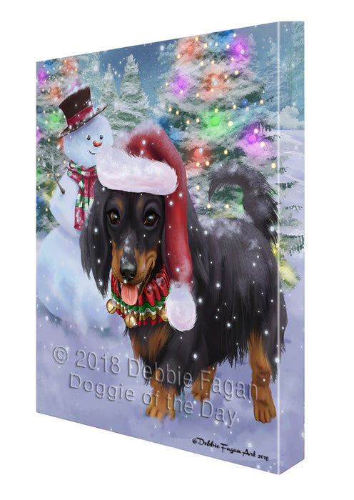 Trotting in the Snow Dachshund Dog Canvas Print Wall Art Décor CVS110141
