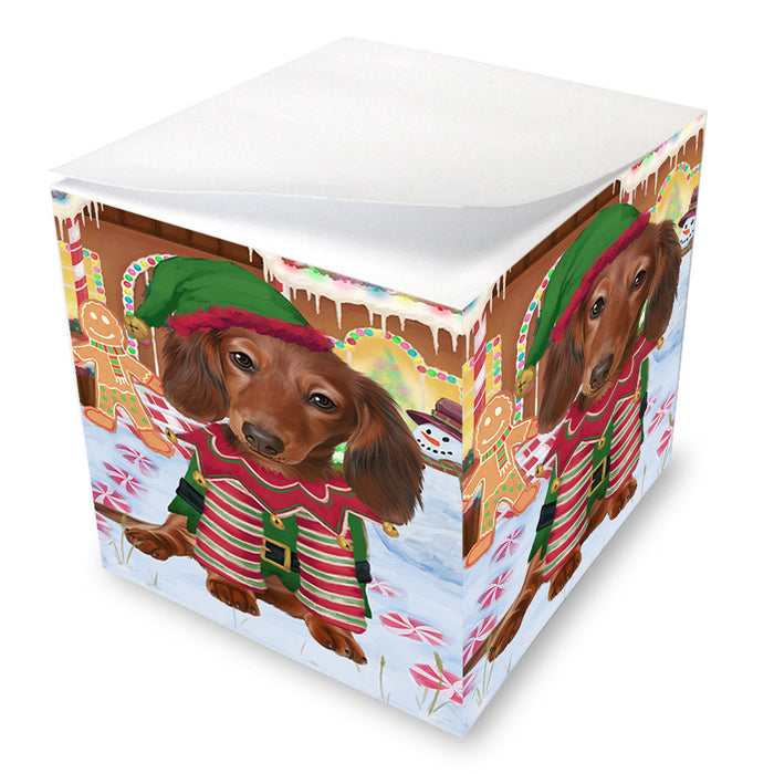 Christmas Gingerbread House Candyfest Dachshund Dog Note Cube NOC54303