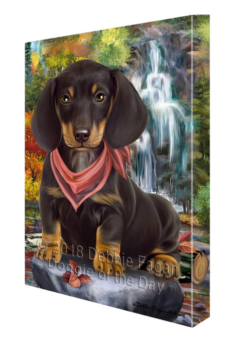 Scenic Waterfall Dachshund Dog Canvas Print Wall Art Décor CVS84086