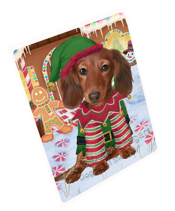 Christmas Gingerbread House Candyfest Dachshund Dog Magnet MAG73832 (Small 5.5" x 4.25")