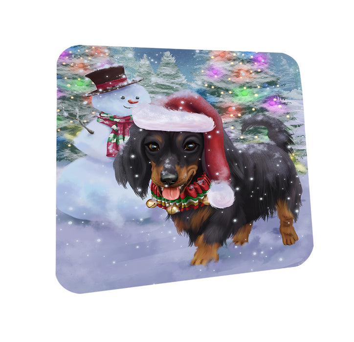 Trotting in the Snow Dachshund Dog Coasters Set of 4 CST54529