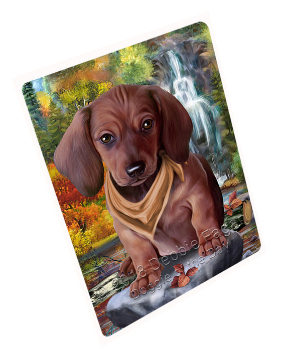 Scenic Waterfall Dachshund Dog Large Refrigerator / Dishwasher Magnet RMAG71718