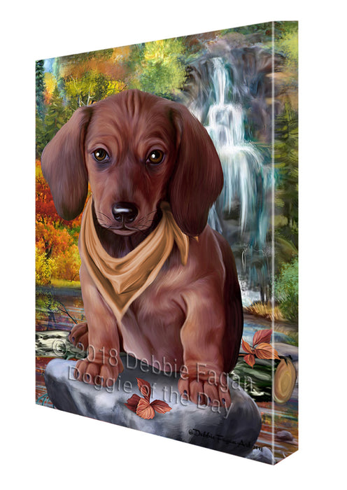 Scenic Waterfall Dachshund Dog Canvas Print Wall Art Décor CVS84095