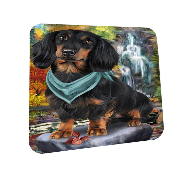 Scenic Waterfall Dachshund Dog Coasters Set of 4 CST51830