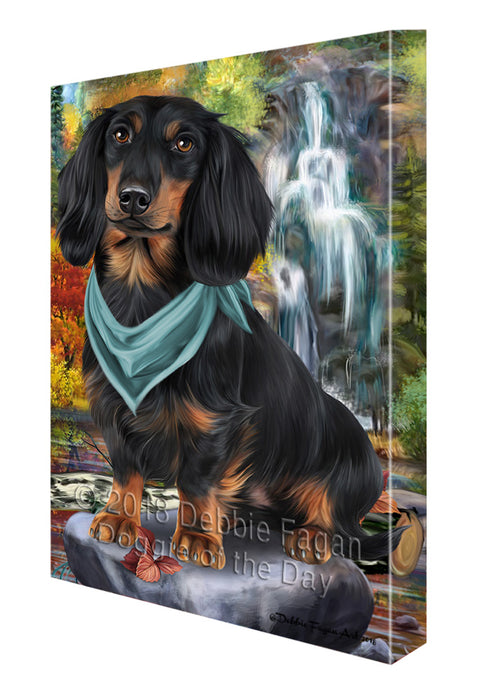 Scenic Waterfall Dachshund Dog Canvas Print Wall Art Décor CVS84104