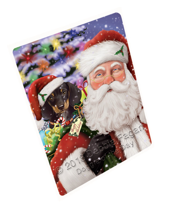 Santa Carrying Dachshund Dog and Christmas Presents Large Refrigerator / Dishwasher Magnet RMAG84798