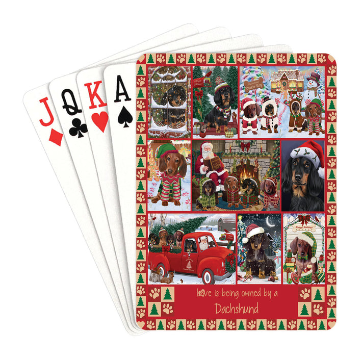 Love is Being Owned Christmas Dachshund Dogs Playing Card Decks