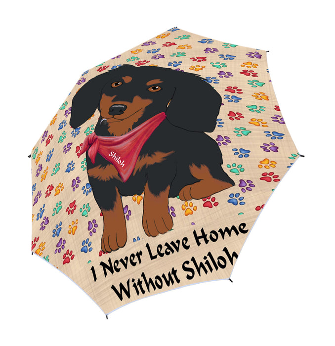 Custom Pet Name Personalized I never Leave Home Dachshund Dog Semi-Automatic Foldable Umbrella