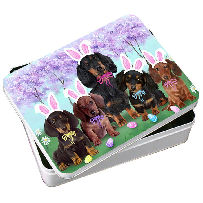 Dachshunds Dog Easter Holiday Photo Storage Tin PITN49135