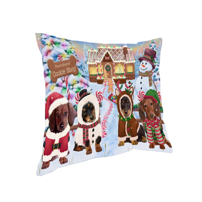 Holiday Gingerbread Cookie Shop Dachshunds Dog Pillow PIL78740