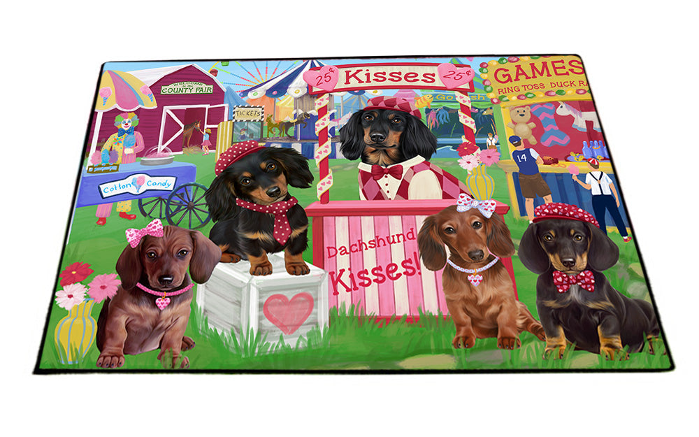 Carnival Kissing Booth Dachshunds Dog Floormat FLMS52899