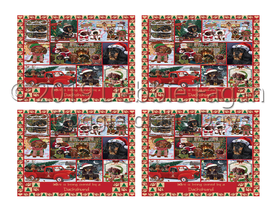 Love is Being Owned Christmas Dachshund Dogs Placemat