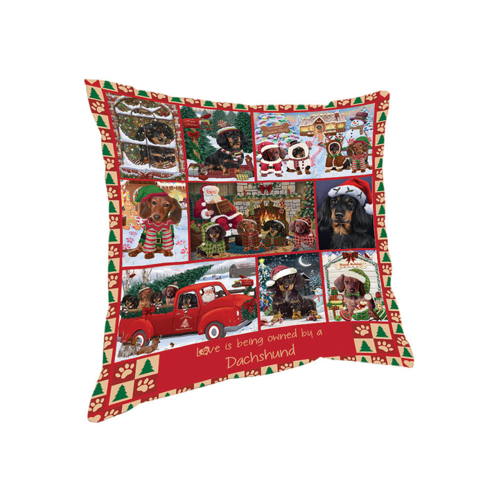 Love is Being Owned Christmas Dachshund Dogs Pillow PIL85744