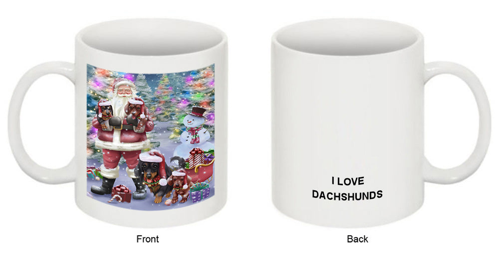 Trotting in the Snow Dachshund Dog Coffee Mug MUG49970