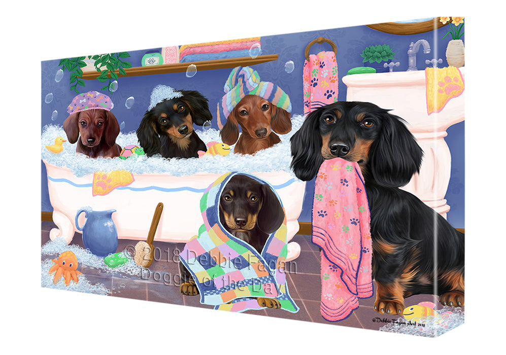 Rub A Dub Dogs In A Tub Dachshunds Dog Canvas Print Wall Art Décor CVS133289