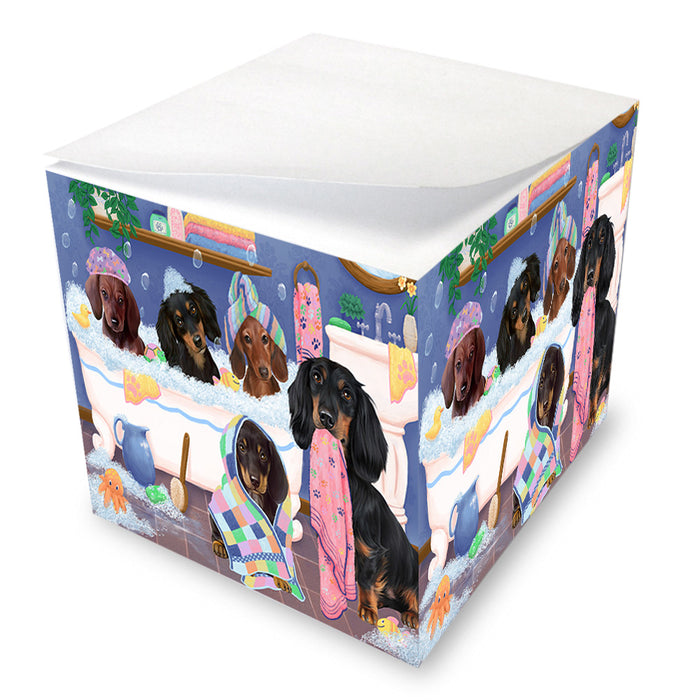Rub A Dub Dogs In A Tub Dachshunds Dog Note Cube NOC54857
