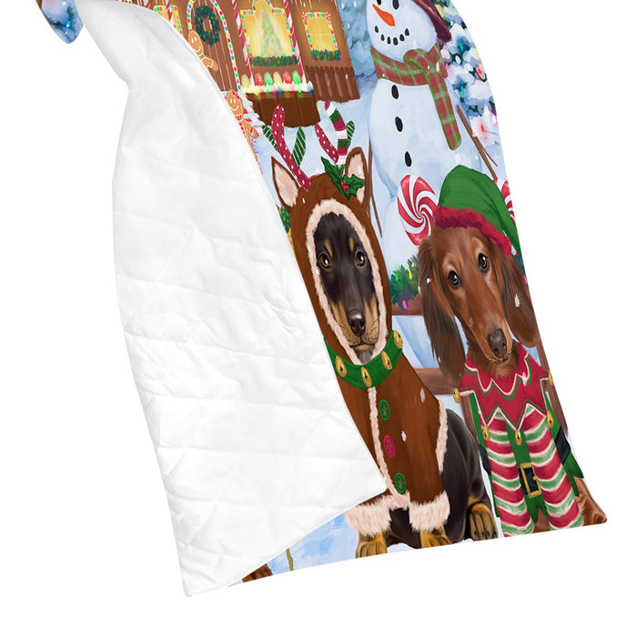 Holiday Gingerbread Cookie Dachshund Dogs Quilt