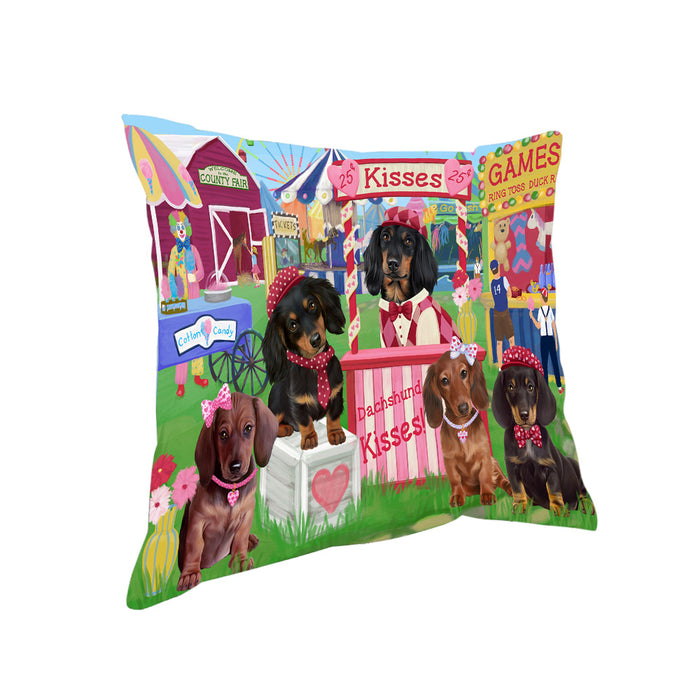 Carnival Kissing Booth Dachshunds Dog Pillow PIL72072