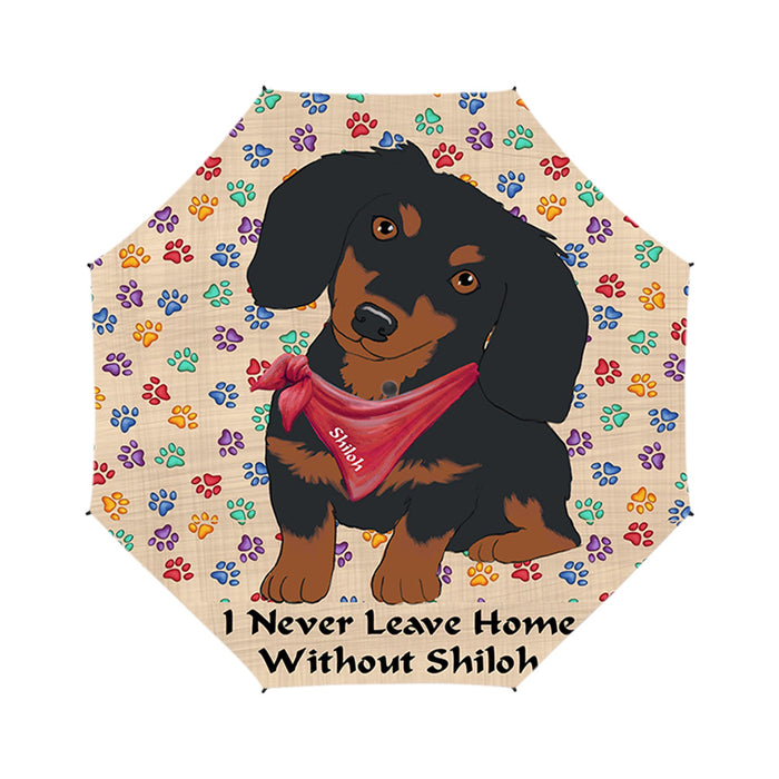 Custom Pet Name Personalized I never Leave Home Dachshund Dog Semi-Automatic Foldable Umbrella