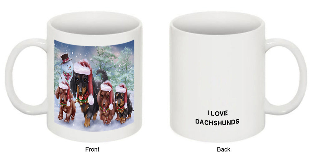 Christmas Running Family Dogs Dachshunds Dog Coffee Mug MUG49618