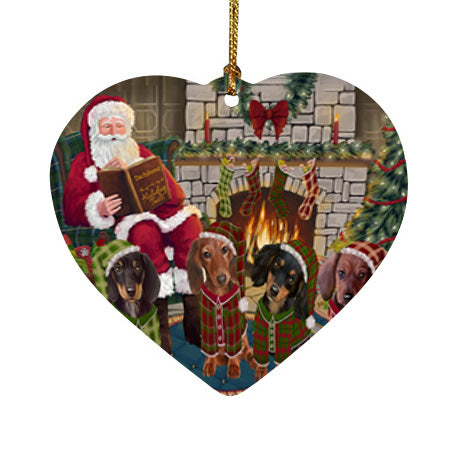 Christmas Cozy Holiday Tails Dachshunds Dog Heart Christmas Ornament HPOR55477