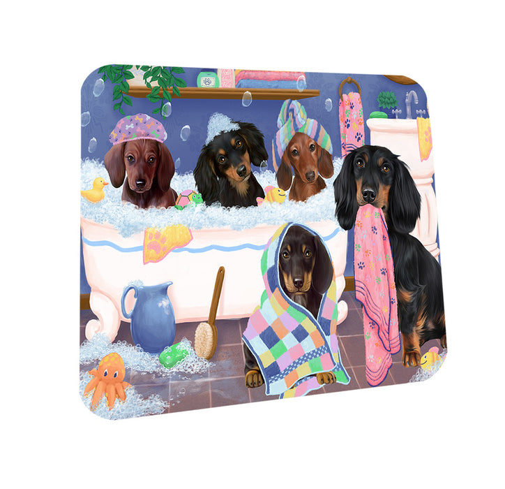 Rub A Dub Dogs In A Tub Dachshunds Dog Coasters Set of 4 CST56743