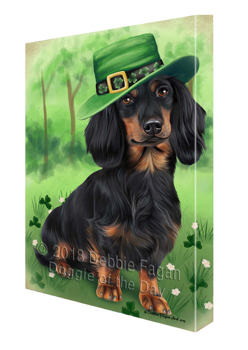 St. Patricks Day Irish Portrait Dachshund Dog Canvas Wall Art CVS50709
