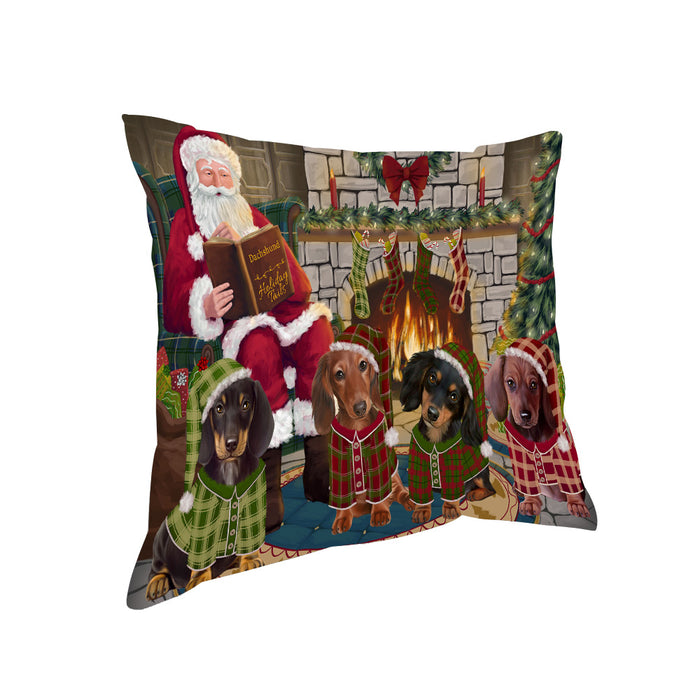 Christmas Cozy Holiday Tails Dachshunds Dog Pillow PIL69412