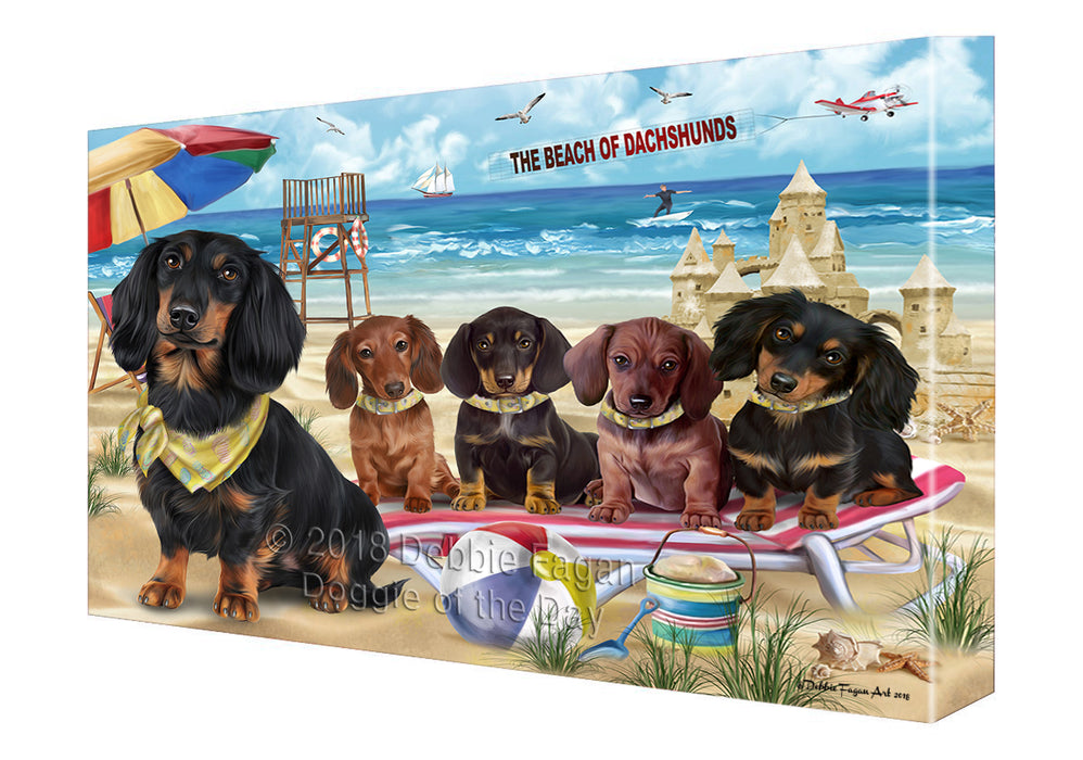 Pet Friendly Beach Dachshunds Dog Canvas Wall Art CVS52833