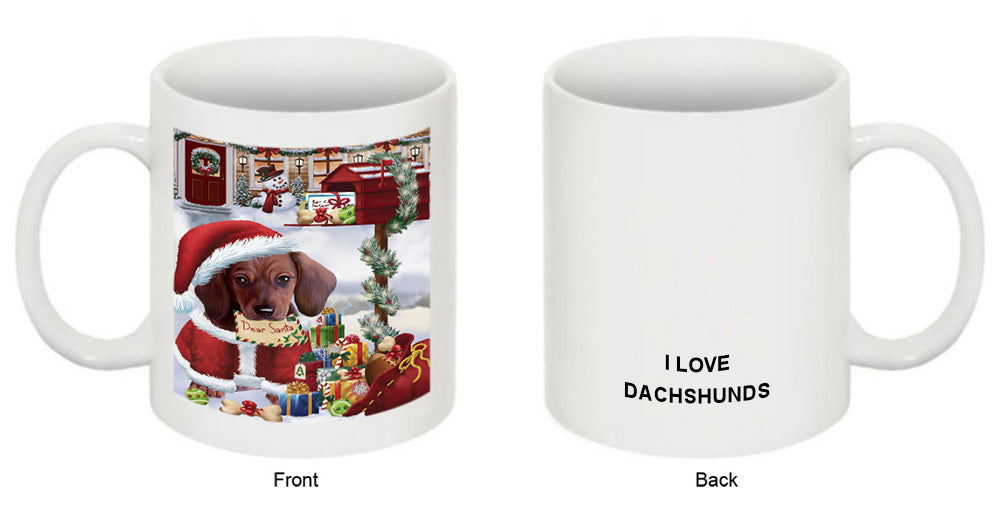Dachshund Dog Dear Santa Letter Christmas Holiday Mailbox Coffee Mug MUG49295