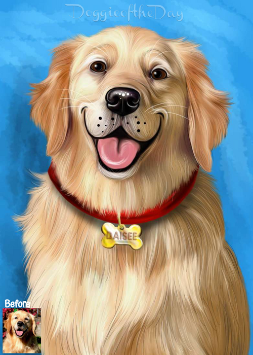 Digital Painting PERSONALIZED Caricature PET PORTRAIT! Custom Pet Dog or Cat Art