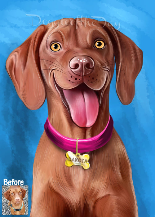 Digital Painting PERSONALIZED Caricature PET PORTRAIT! Custom Pet Dog or Cat Art