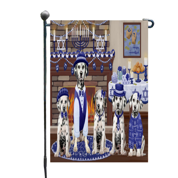 Happy Hanukkah Family Dalmatian Dogs Garden Flag GFLG65981