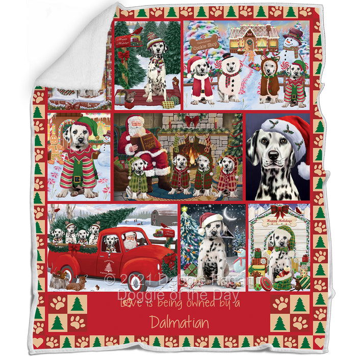 Love is Being Owned Christmas Dalmatian Dogs Blanket BLNKT143465