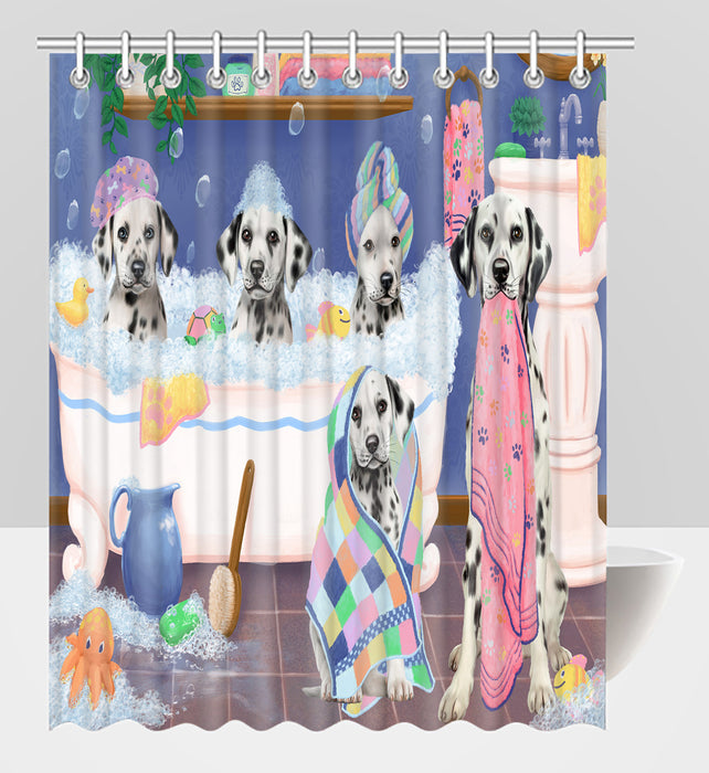 Rub A Dub Dogs In A Tub Dalmatian Dogs Shower Curtain