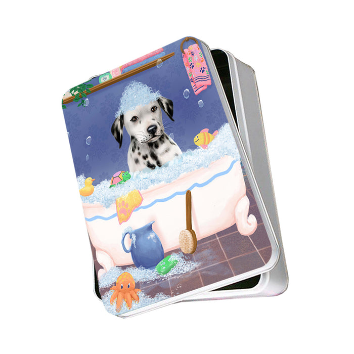 Rub A Dub Dog In A Tub Dalmatian Dog Photo Storage Tin PITN57307