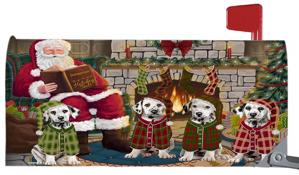 Christmas Cozy Holiday Fire Tails Dalmatian Dogs 6.5 x 19 Inches Magnetic Mailbox Cover Post Box Cover Wraps Garden Yard Décor MBC48900