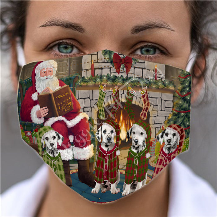 Christmas Cozy Holiday Fire Tails Dalmatian Dogs Face Mask FM48630