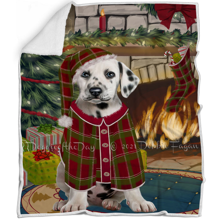 The Stocking was Hung Dalmatian Dog Blanket BLNKT117084