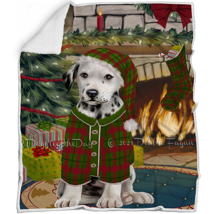 The Stocking was Hung Dalmatian Dog Blanket BLNKT117093
