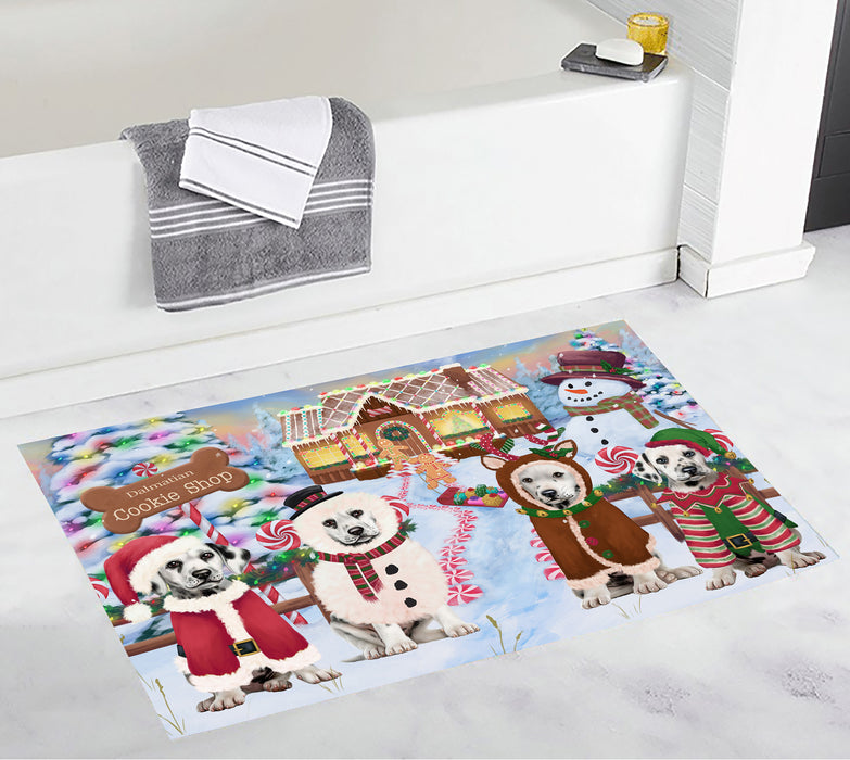 Holiday Gingerbread Cookie Dalmatian Dogs Bath Mat