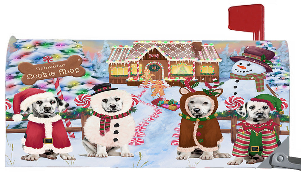 Christmas Holiday Gingerbread Cookie Shop Dalmatian Dogs 6.5 x 19 Inches Magnetic Mailbox Cover Post Box Cover Wraps Garden Yard Décor MBC48989