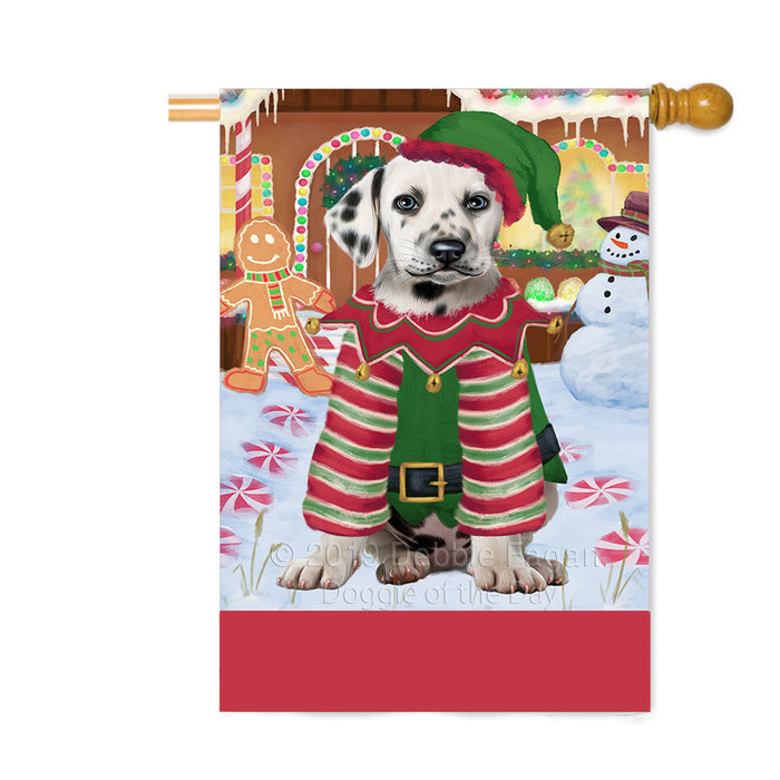 Personalized Gingerbread Candyfest Dalmatian Dog Custom House Flag FLG63813