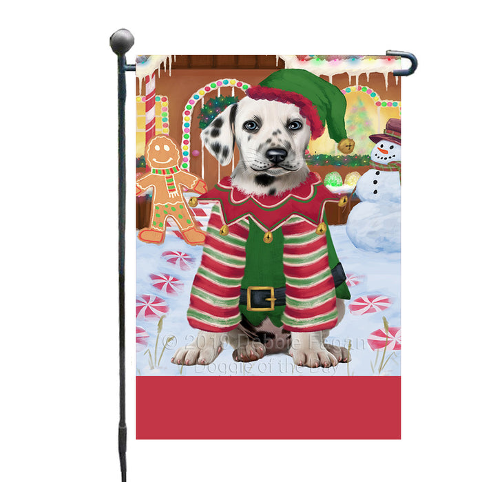 Personalized Gingerbread Candyfest Dalmatian Dog Custom Garden Flag GFLG64030