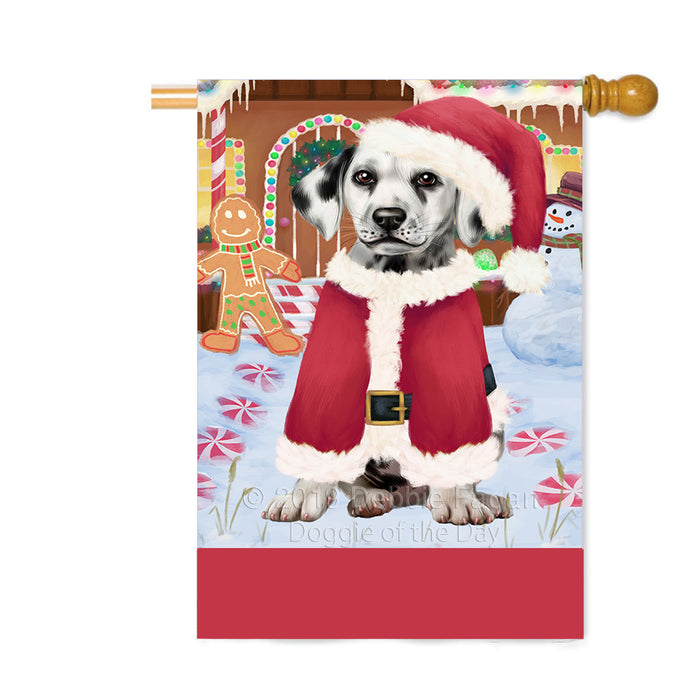 Personalized Gingerbread Candyfest Dalmatian Dog Custom House Flag FLG63815