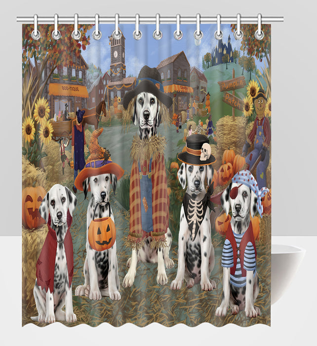 Halloween 'Round Town Dalmatian Dogs Shower Curtain