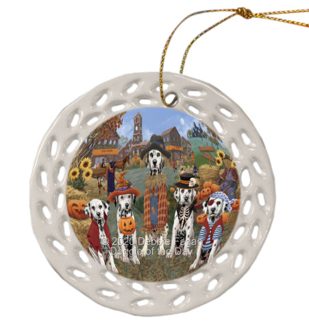 Halloween 'Round Town Dalmatian Dogs Doily Ornament DPOR59447