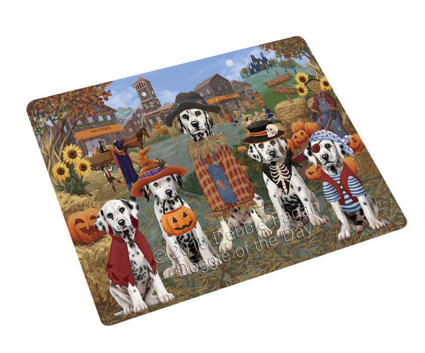 Halloween 'Round Town And Fall Pumpkin Scarecrow Both Dalmatian Dogs Magnet MAG77110 (Small 5.5" x 4.25")