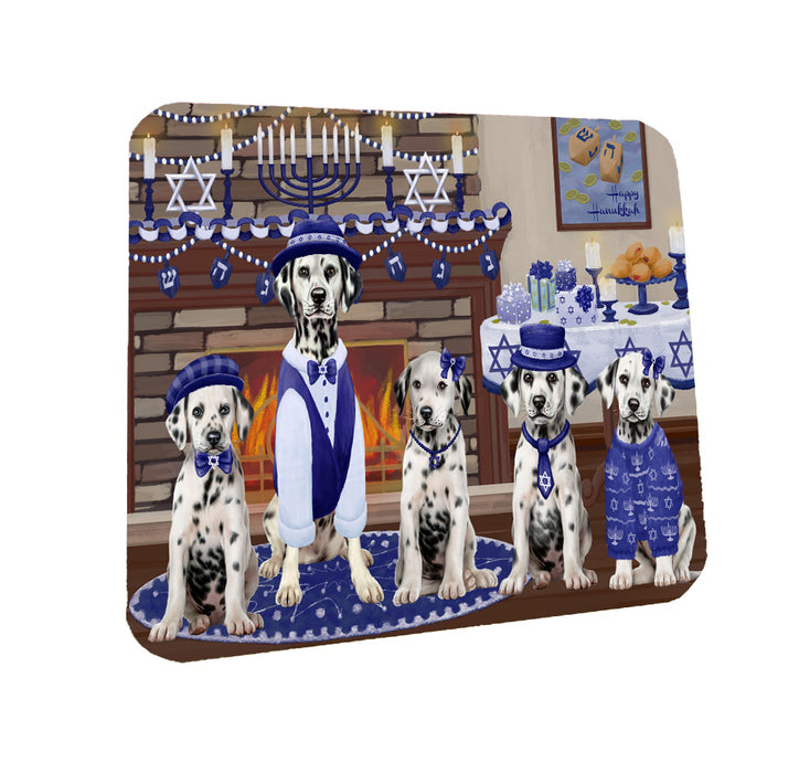 Happy Hanukkah Family Dalmatian Dogs Coasters Set of 4 CSTA57572